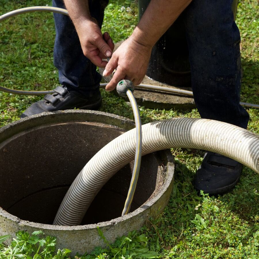 Old sewer pipe dug up from the ground