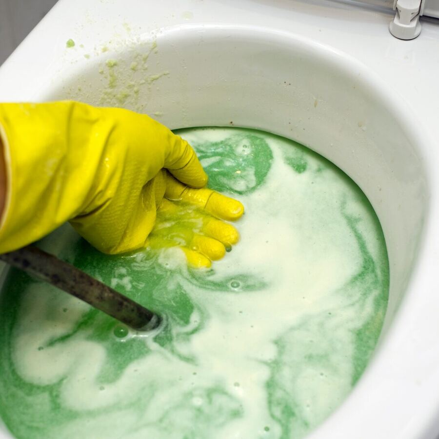 Clearing a clogged line with a hose